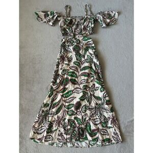 Zara Floral Print Two-Piece Set Cold Shoulder Maxi‎ Dress XS